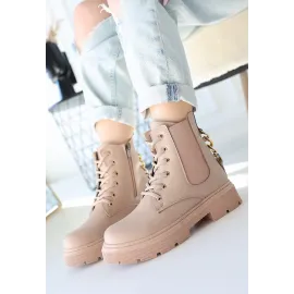 Harte Nude Cilt Bağcıklı Bot (Numara: 36)