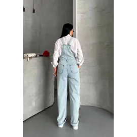 Pantolon Kar Yıkama Salopet Mavi D2514 (Beden: 40)