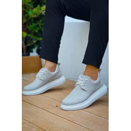 Kb-003 Kuback Gri Süet Bağcıklı  Günlük Erkek Ayakkabı (Numara: 43)