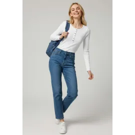 Çıtçıt Detaylı Bluz Beyaz T4343 (Beden: Xl)