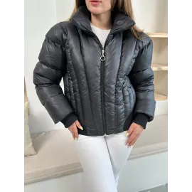Puffer Kısa Mont Siyah St25534 (Beden: M)