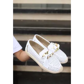 Riwan Beyaz Cilt Babet Ayakkabı (Numara: 37)