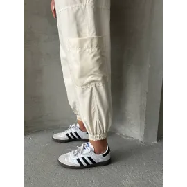 Jogger Lastik Paça Pantolon Bej (Beden: M)