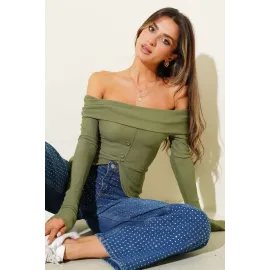 Madonna Yaka Düğmeli Bluz Yeşil T4329 (Beden: M)