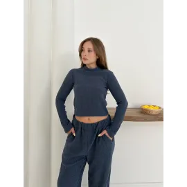 Balıkçı Yaka Örme Takım Lacivert St265865 (Beden: M)