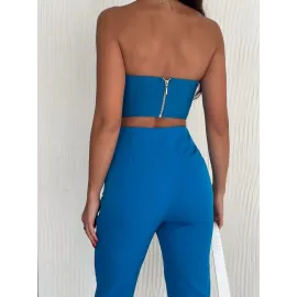 Büstiyer Pantolon Takım S1011 Mavi (Beden: L)