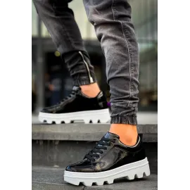 Kb-056 Kuback Siyah Rugan Beyaz Yüksek Taban Günlük Spor Ayakkabı (Numara: 42)