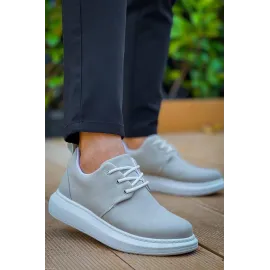 Kb-003 Kuback Gri Süet Bağcıklı  Günlük Erkek Ayakkabı (Numara: 42)