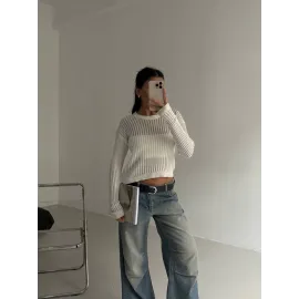 Triko Transparent Bluz Beyaz (Beden: Standart)