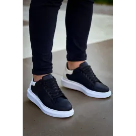 Kb-X500  Kuback  Bağcıklı Siyah Beyaz  Günlük Erkek Ayakkabı (Numara: 44)