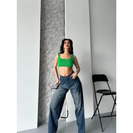 Baggy Süper Taş Bıyık Yıkama Kahve Tint Jeans Pantolon D2007 (Beden: 42)