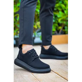 Kb-003 Kuback Siyah Süet Siyah Taban Bağcıklı  Günlük Erkek  Ayakkabı (Numara: 44)