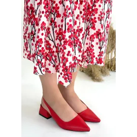 Morji Kırmızı Cilt Topuklu Ayakkabı (Numara: 42)