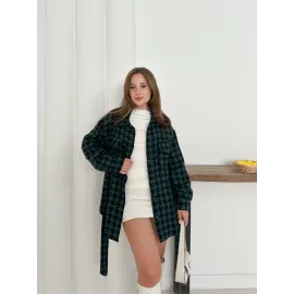 Uzun Kaşe Gömlek Petrol Yeşili St255812 (Beden: L)