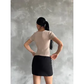 Taş Baskılı Kaş Korse Bluz Bej (Beden: Standart)