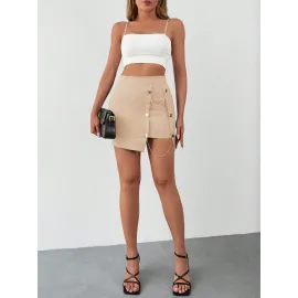 Zincirli Mini Etek S241008 Bej (Beden: S)