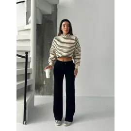 Fit Comfort Siyah Salaş Pantolon A6011 (Beden: Standart)