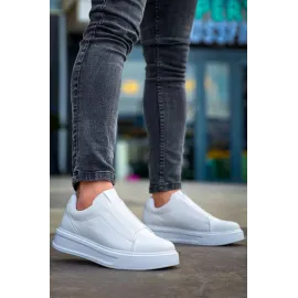 Kb-007  Kuback  Beyaz Yüksek Taban Tek Bant Bağcıksız Günlük Erkek Ayakkabı (Numara: 42)