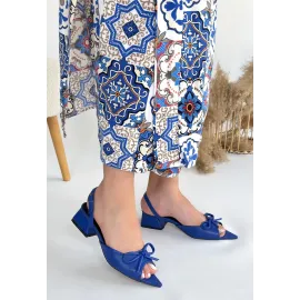 Lotta Mavi Cilt Topuklu Ayakkabı (Numara: 39)