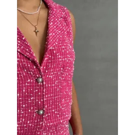 Yelekli Şort Takım Pembe (Beden: M)