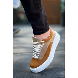 Kb-005 Kuback Vizon Taba Süet Bağcıklı  Günlük Erkek  Ayakkabı (Numara: 44)