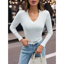 V Yaka Kaşkorse Bluz Beyaz W3817 (Beden: Xl)