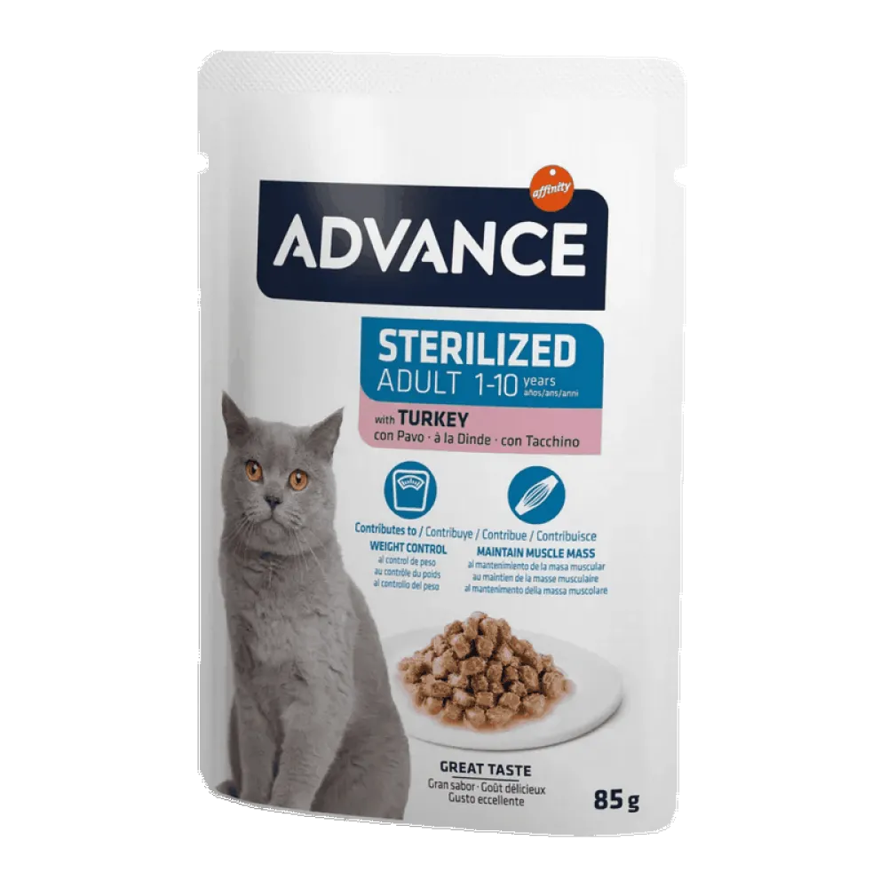 Advance Cat Sterılızed Turkey Wet Pouch 12x85gr