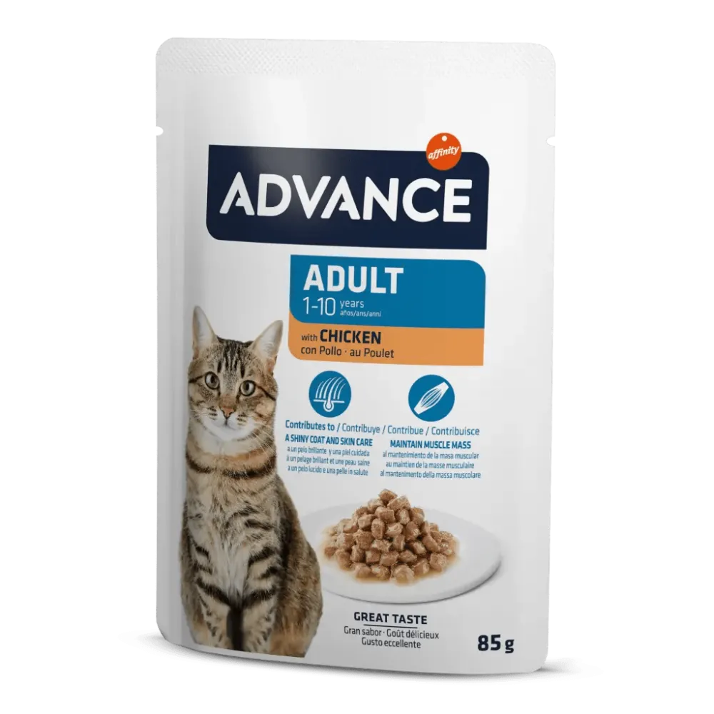 ADVANCE CAT ADULT CHICKEN WET POUCH 85 GR X 6 ADET