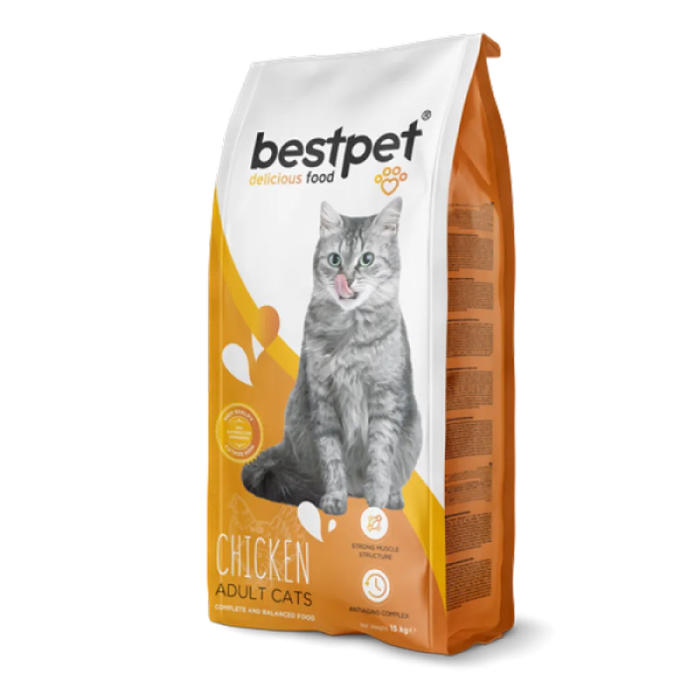 Bestpet 15 kg Yetişkin Kediler İçin Tavuk Etli Kuru Mama 