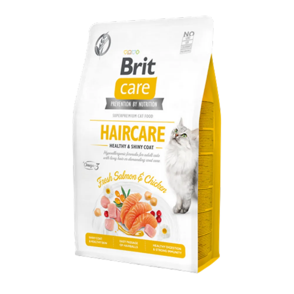 Brit Care 2 kg Sağlıklı Cilt ve Parlak Tüy Bakımı, Yetişkin Kediler İçin Tahılsız, Hipoalerjenik, Taze Somonlu ve Tavuk Etli Kuru Mama 