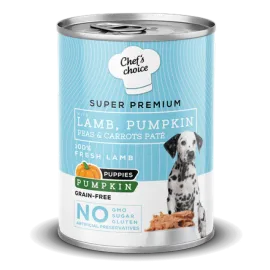 Chefs Choice 400 gr X 12 ADET  Yavru Köpekler İçin, Tahılsız, Hipoalerjenik, Kuzu Etli, Balkabaklı, Bezelyeli Ve Havuçlu Ezme 