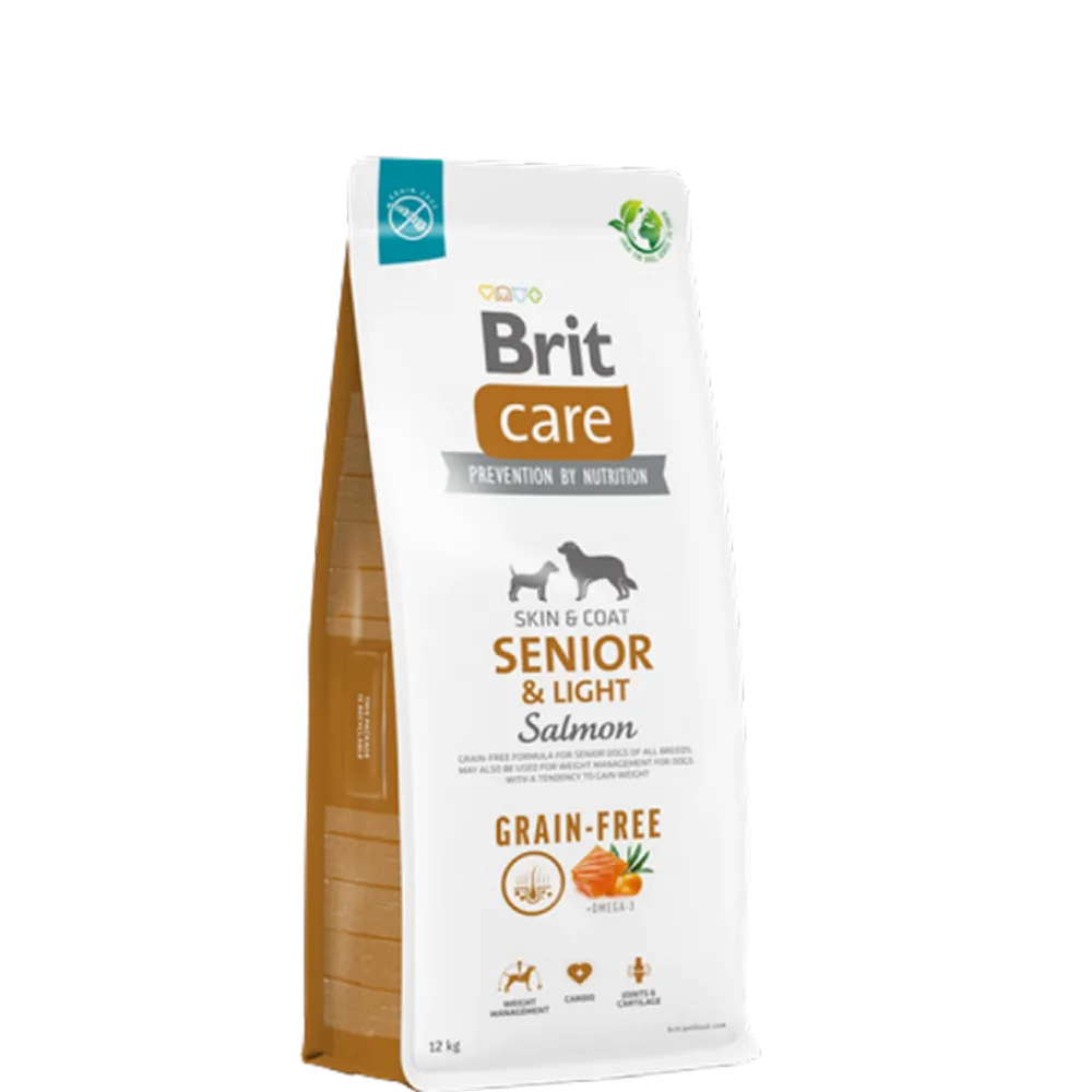 Brit Care 12 kg Kilo Kontrolü Ve Deri - Tüy Hassasiyeti Olan Yaşlı Köpekler İçin, Tahılsız, Somonlu Kuru Mama 