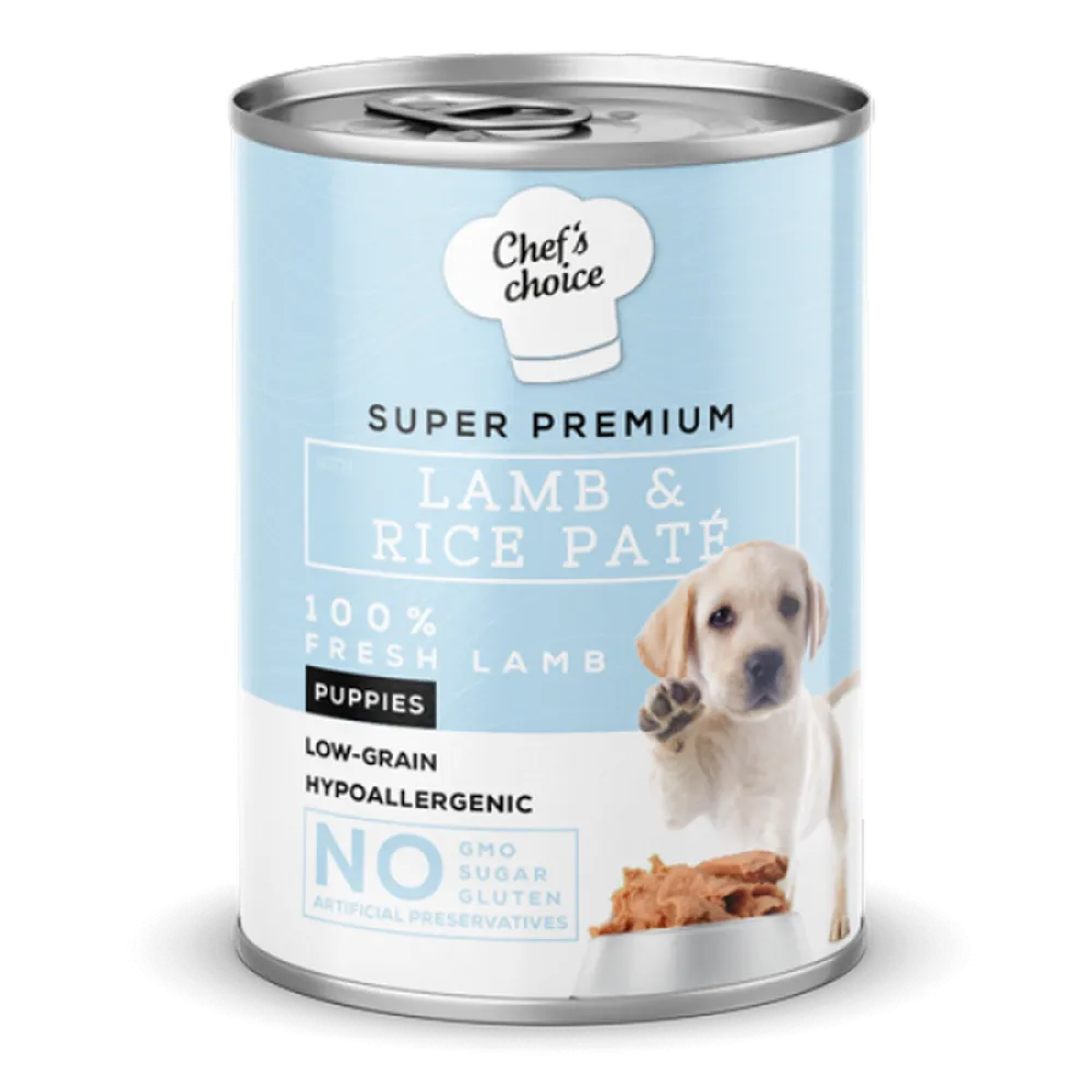 Chefs Choice 400 gr X 12 ADET  Yavru Köpekler İçin, Hipoalerjenik, Kuzu Etli Ve Pirinçli Ezme 