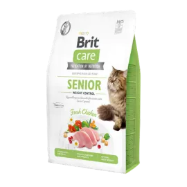 Brit Care 2 kg Kilo Kontrolü İhtiyacı Olan Yaşlı Kediler İçin, Tahılsız, Hipoalerjenik, Taze Tavuk Etli Kuru Mama 