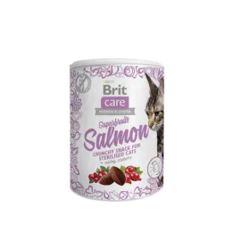 Brit Care 100 gr X 6 ADET Kızılcık Ve Kuşburnulu, Tahılsız, Somon Balıklı, Kıtır Kısırlaştırılmış Kedi Ödülü 