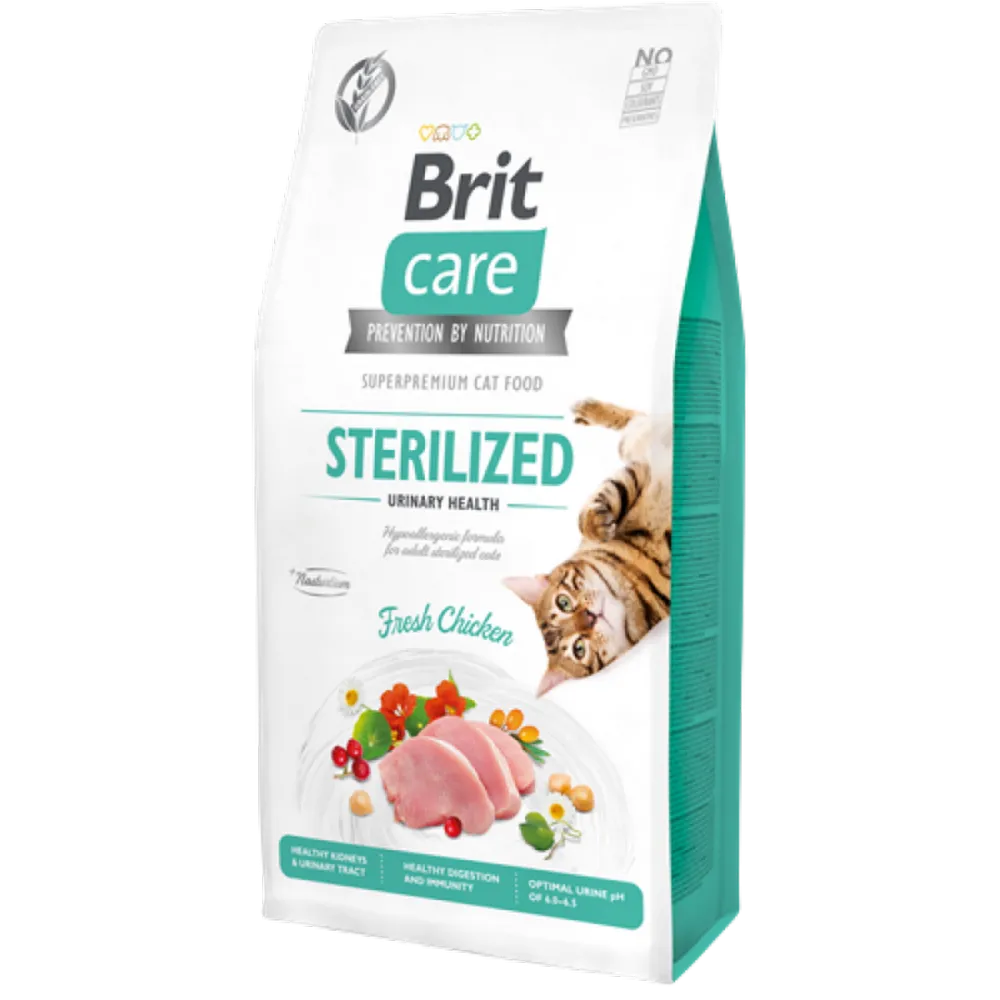 Brit Care 7 kg İdrar Yolu Problemi Olan Kısırlaştırılmış Kediler İçin, Tahılsız, Hipoalerjenik, Taze Tavuk Etli Kuru Mama 