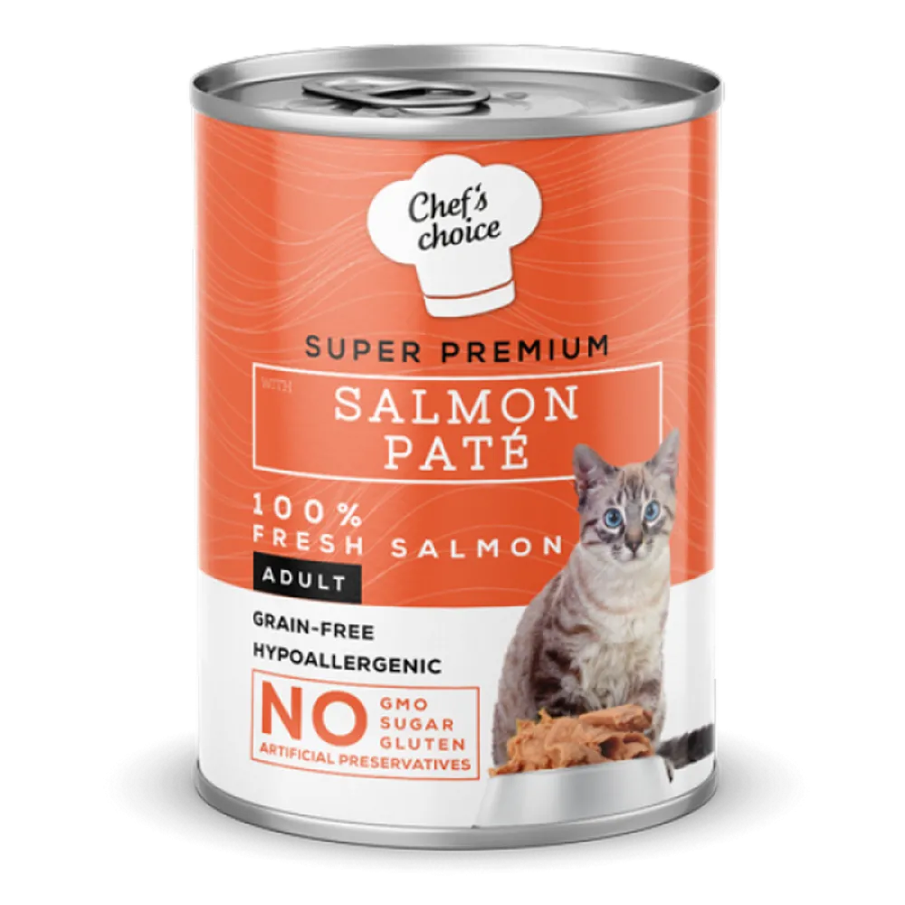 Chefs Choice 400 gr X 12 ADET  Yetişkin Kediler İçin, Tahılsız, Hipoalerjenik, Somon Balıklı Ezme 
