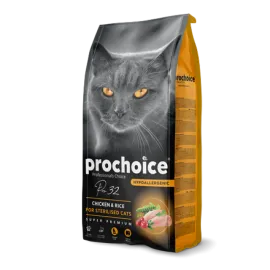Prochoice 15 Kg Kısırlaştırılmış Kediler İçin, Hipoalerjenik, Tavuk Etli Ve Pirinçli Kuru Mama 