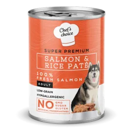Chefs Choice 400 gr X 12 ADET  Yetişkin Köpekler İçin, Hipoalerjenik, Somon Balıklı Ve Pirinçli Ezme 