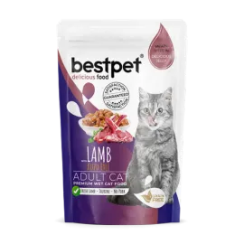 Bestpet 85 gr X 24 ADET  Yetişkin Kediler İçin, Tahılsız, Jöle İçinde Kuzu Parça Etli Yaş Mama 