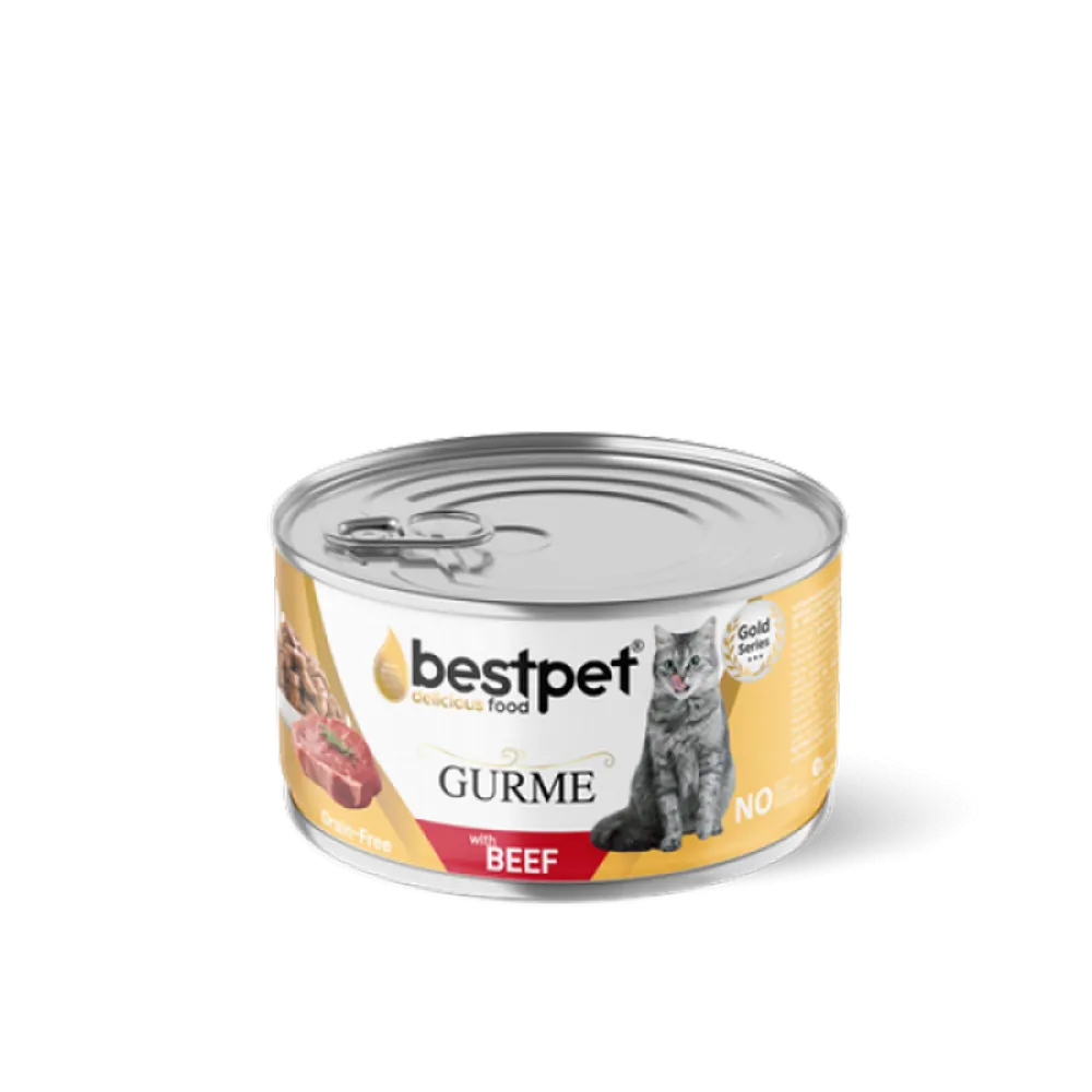 Bestpet 85 gr X 24 ADET Yetişkin Kediler İçin Tahılsız, Jöle İçinde Dana Etli Yaş Mama  