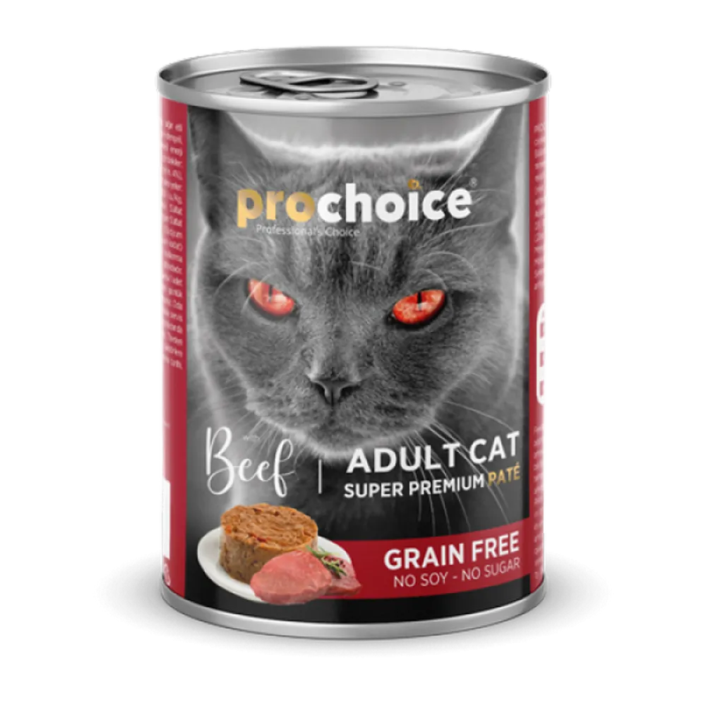 Prochoice 400 gr X 12 ADET Yetişkin Kediler İçin, Tahılsız, Sığır Etli Ezme 