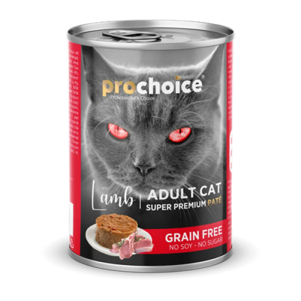Prochoice 400 gr X 12 ADET Yetişkin Kediler İçin, Tahılsız, Kuzu Etli Ezme 