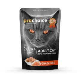 Prochoice 85 gr X 24 ADET Yetişkin Kediler İçin, Tahılsız, Jöle İçinde Somon Ve Ciğer Parça Etli Yaş Mama 