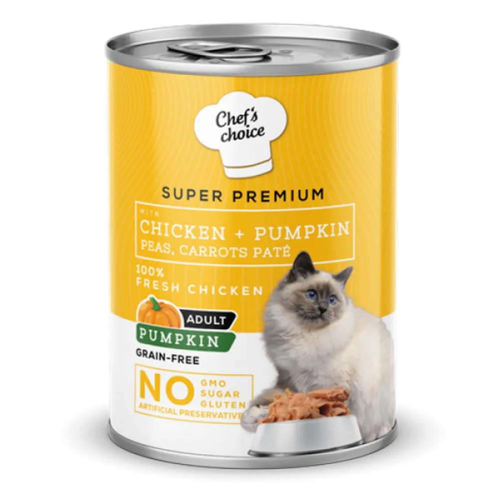 Chefs Choice 400 gr X 12 ADET  Yetişkin Kediler İçin, Tahılsız, Hipoalerjenik, Tavuk Etli, Balkabaklı, Bezelyeli Ve Havuçlu Ezme 