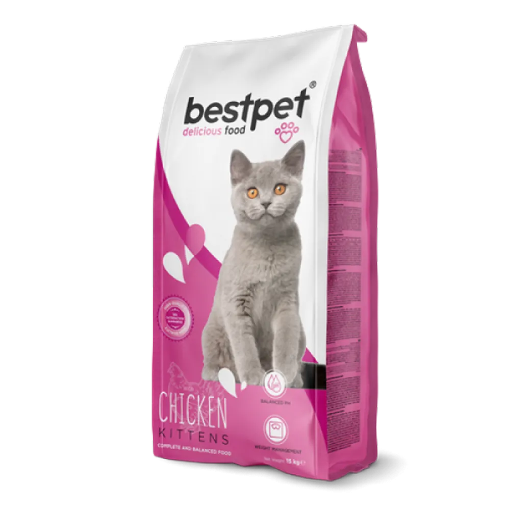 Bestpet 15 kg Yavru Kediler İçin, Tavuk Etli Ve Pirinçli Kuru Mama 