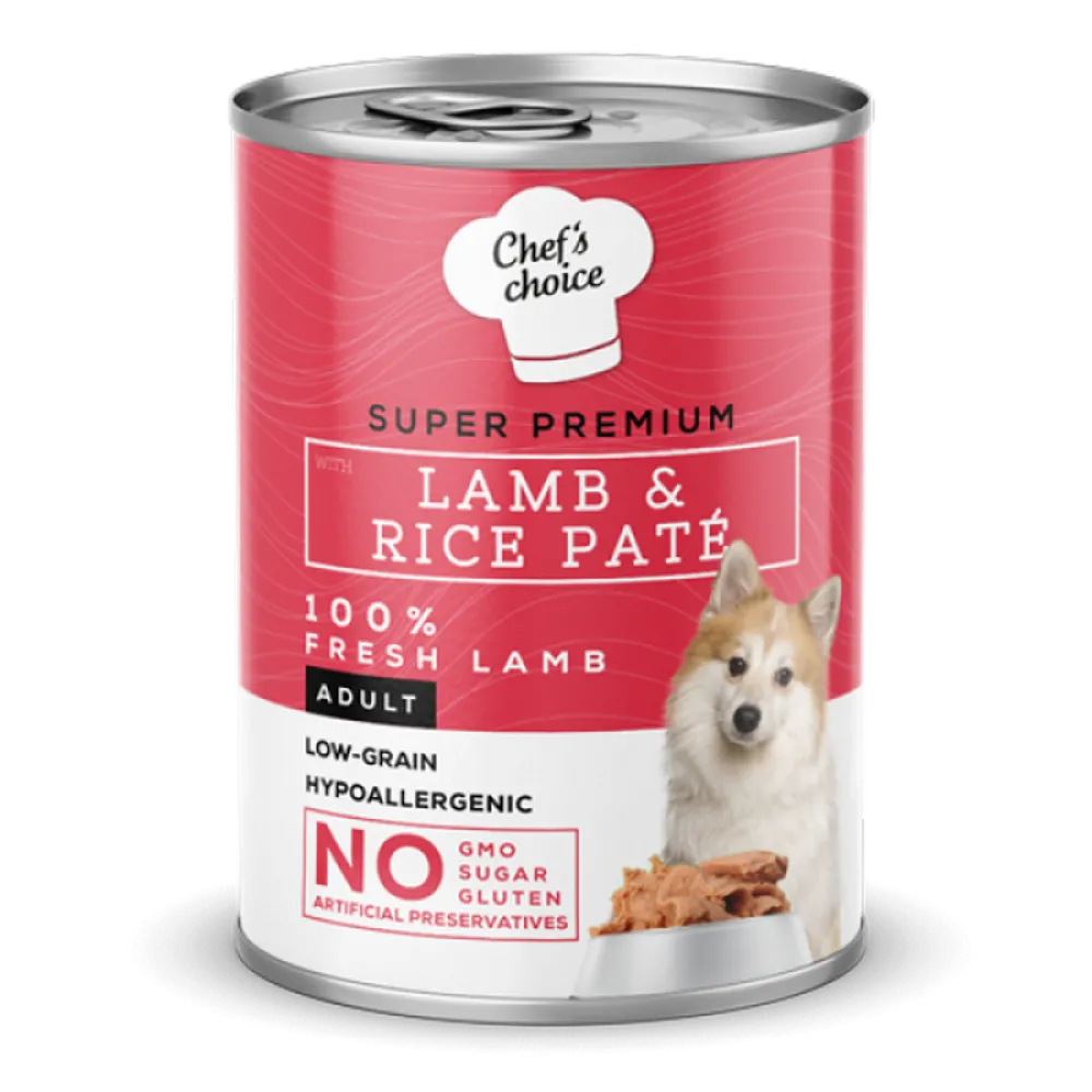 Chefs Choice 400 gr X 12 ADET  Yetişkin Köpekler İçin, Tahılsız, Hipoalerjenik, Kuzu Etli, Balkabaklı, Bezelyeli Ve Havuçlu Ezme 