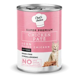 Chefs Choice 400 gr X 12 ADET Yavru Kediler İçin, Tahılsız, Hipoalerjenik, Tavuk Etli Ezme  