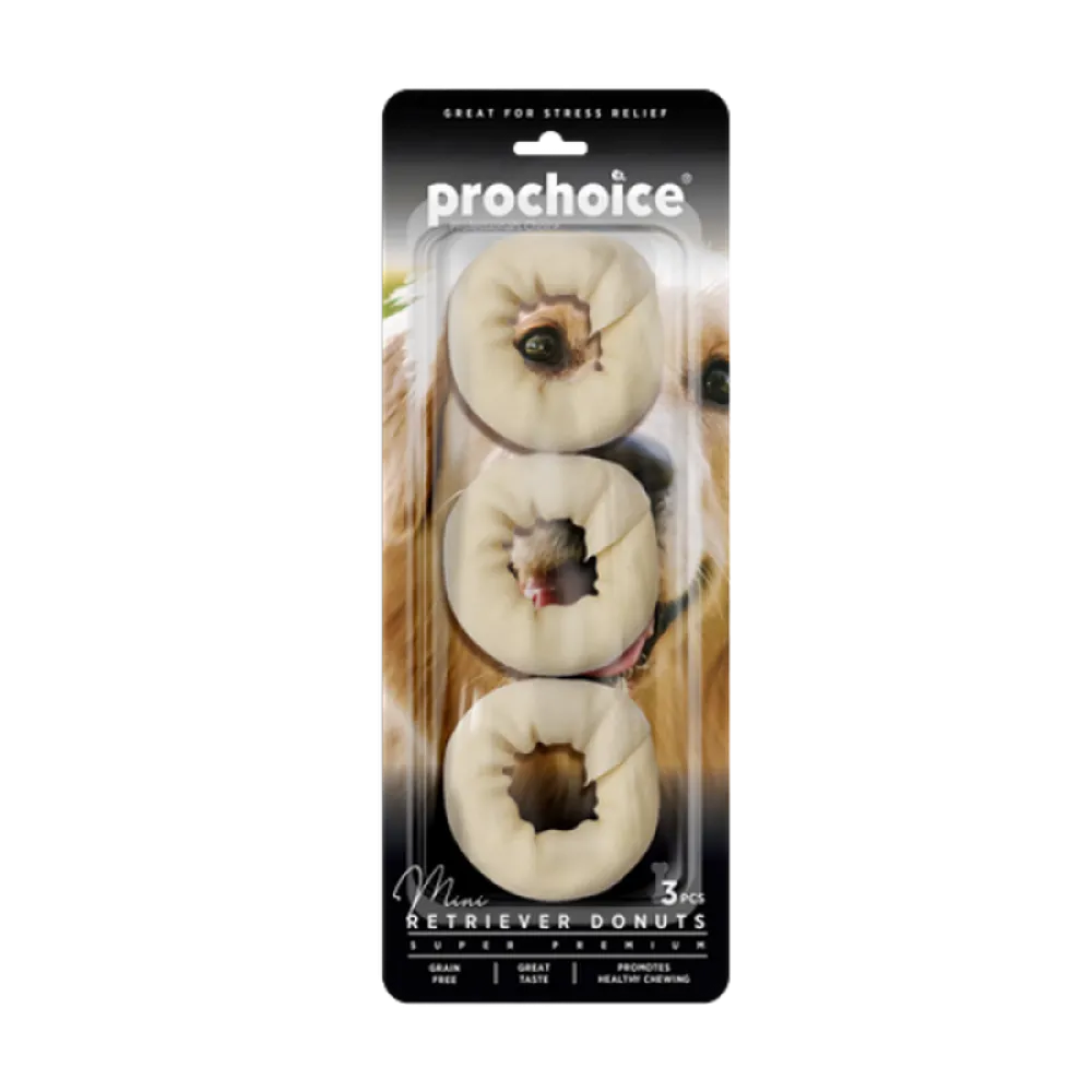 Prochoice 3 parça Mini Retriever Donuts, Köpekler için Mini Donut Ödül Maması 