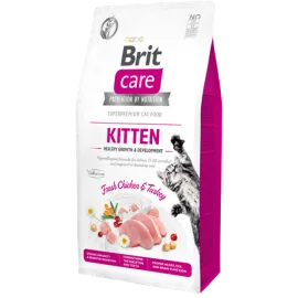 Brit Care 7 kg Yavru Kediler, Hamile Veya Emziren Kediler İçin, Tahılsız, Hipoalerjenik, Taze Tavuk Ve Hindi Etli Kuru Mama 